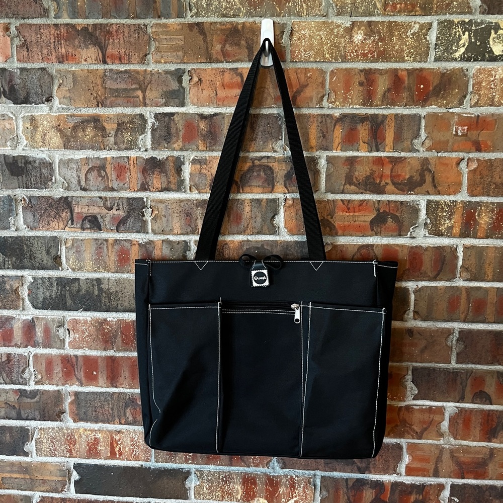 Quest Black Laptop Computer Tote Bag